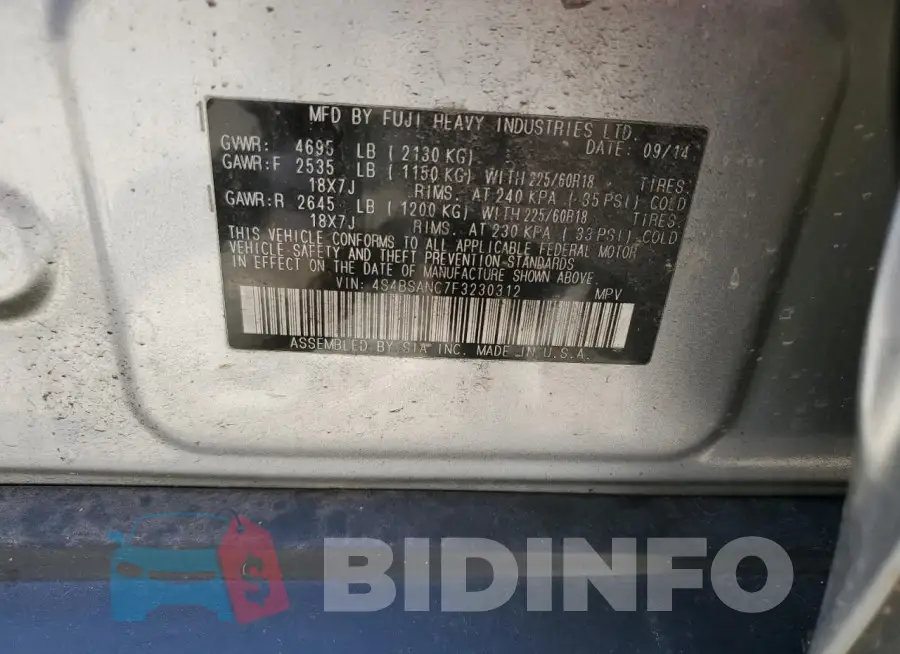 4S4BSANC7F3230312 Photo# 12