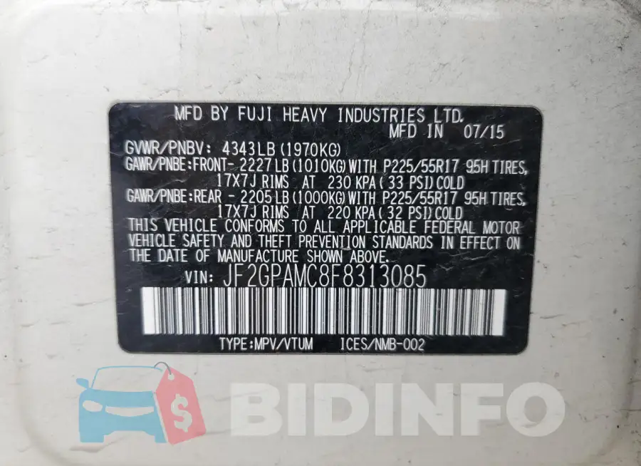 JF2GPAMC8F8313085 Photo# 14