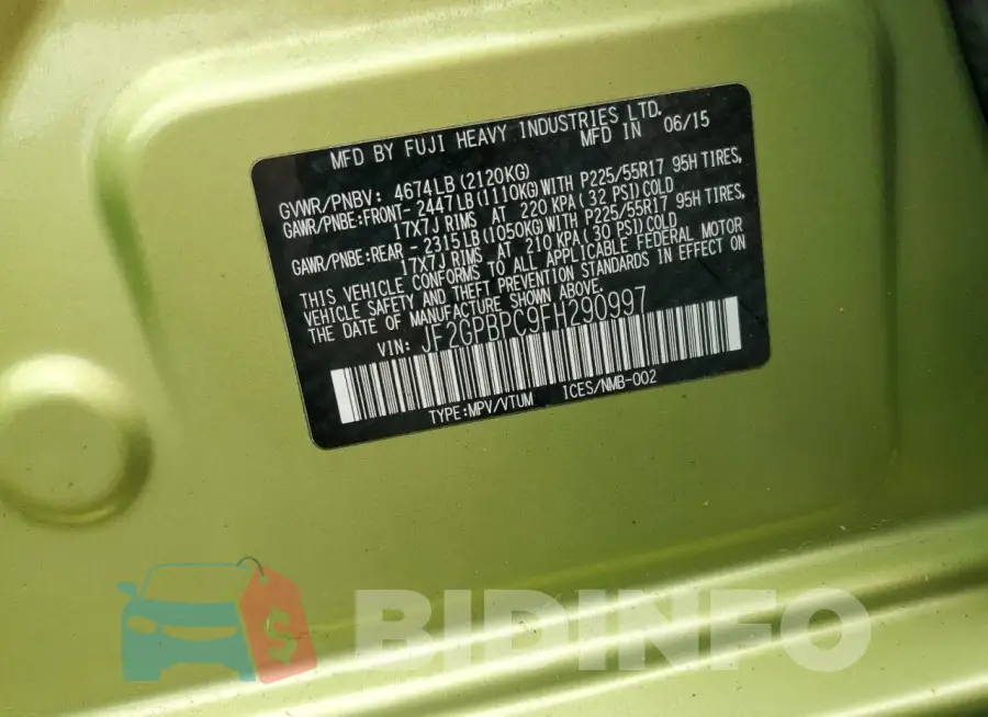 JF2GPBPC9FH290997 Photo# 12