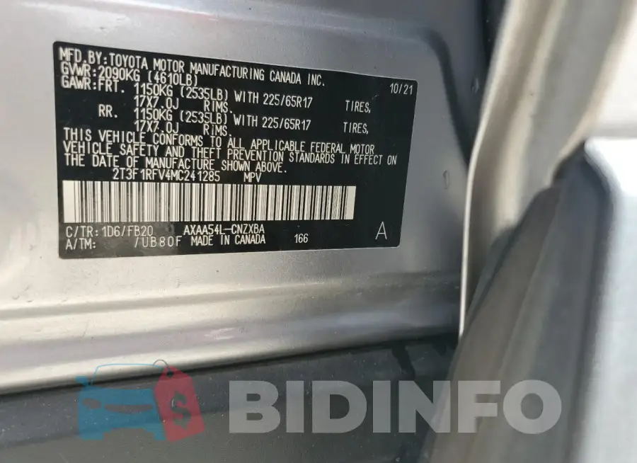 2T3F1RFV4MC241285 Photo# 13