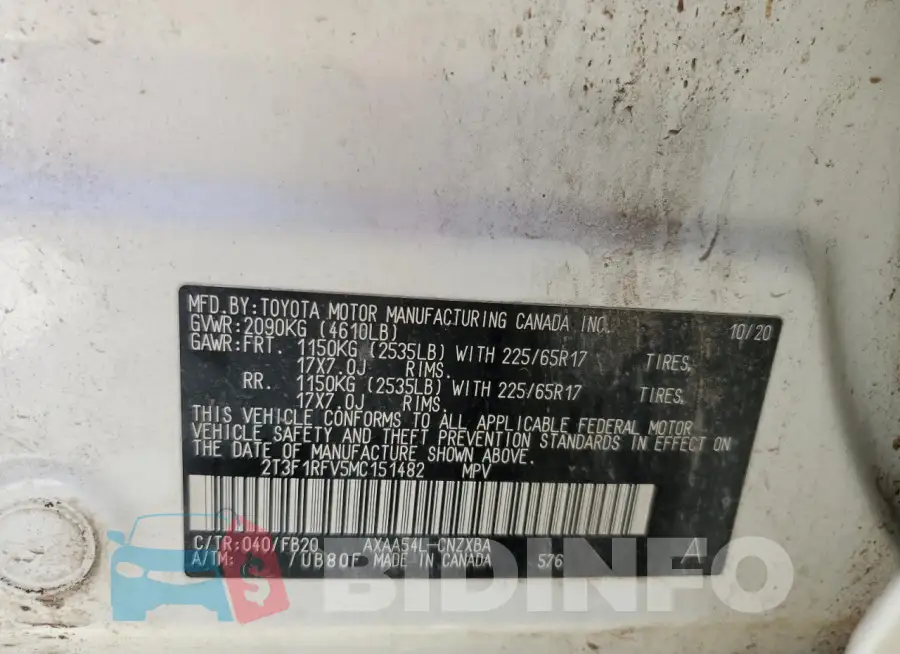 2T3F1RFV5MC151482 Photo# 14