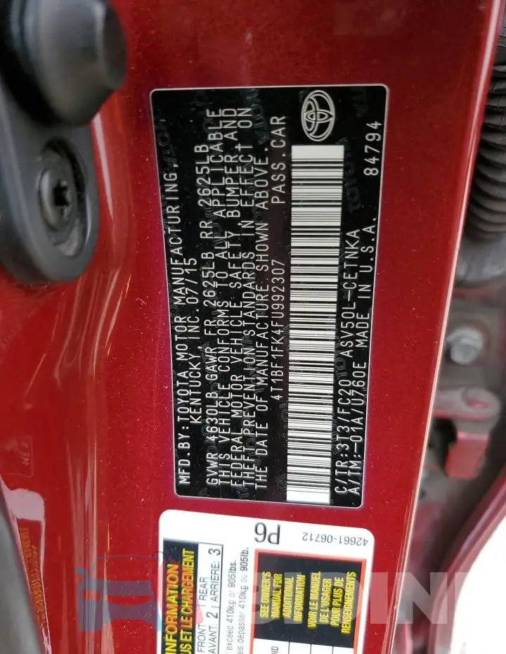 4T1BF1FK4FU992307 Photo# 12