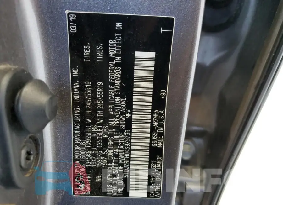 5TDJZRFH0KS979739 Photo# 14