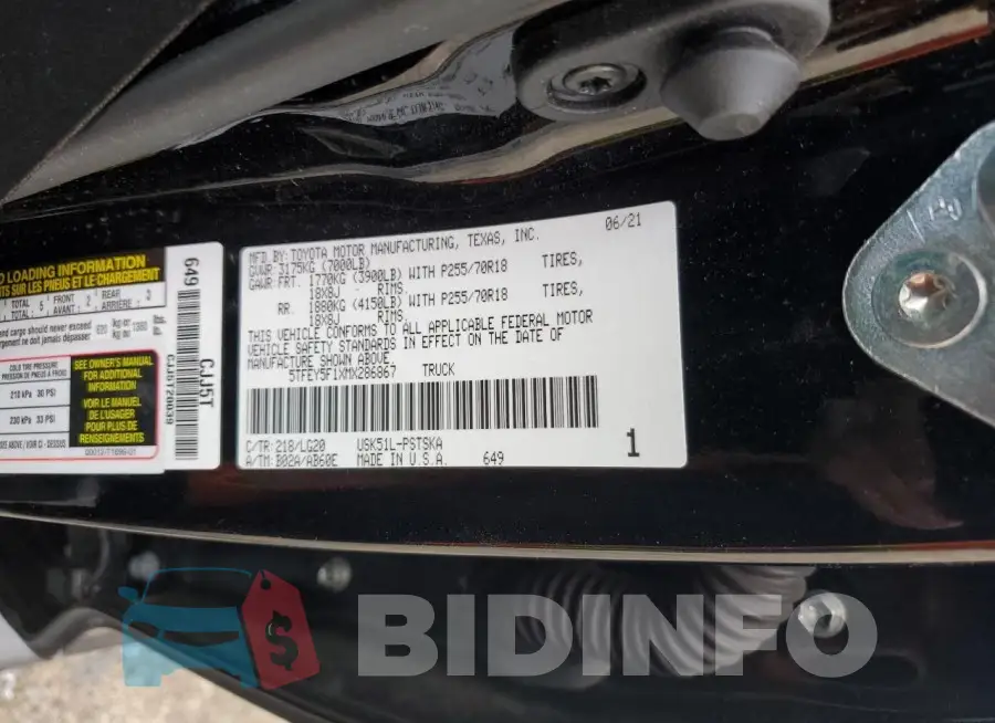 5TFEY5F1XMX286867 Photo# 12