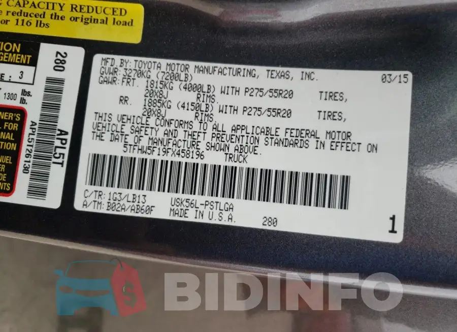 5TFHW5F19FX458196 Photo# 12