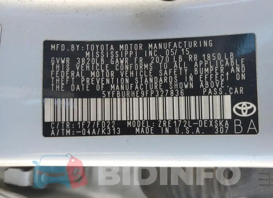 5YFBURHE9FP327836 Photo# 12
