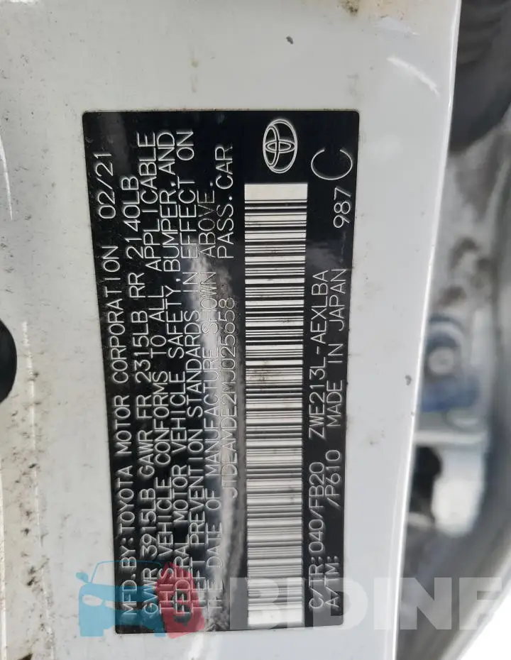 JTDEAMDE2MJ025658 Photo# 13
