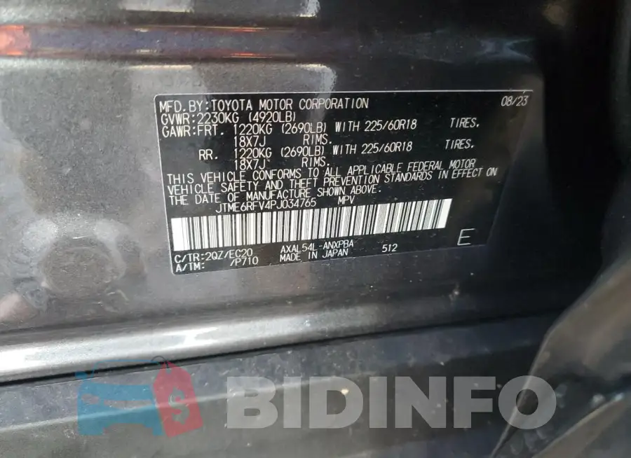 JTME6RFV4PJ034765 Photo# 13
