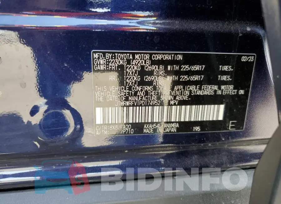 JTMRWRFV1PD174952 Photo# 13