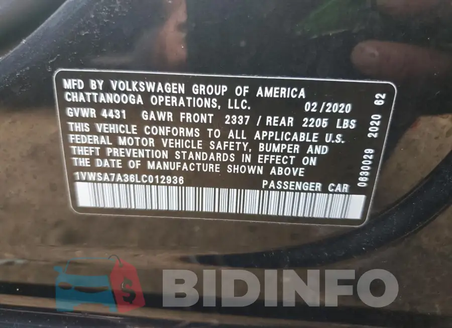 1VWSA7A36LC012936 Photo# 12