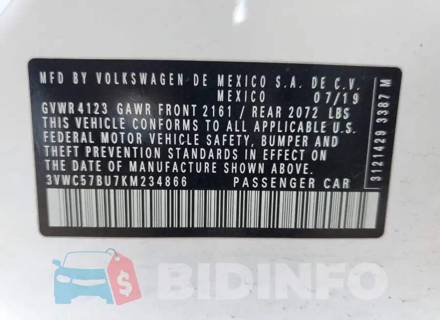 3VWC57BU7KM234866 Photo# 12