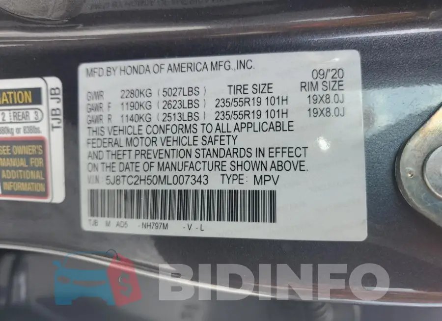 5J8TC2H50ML007343 Photo# 14