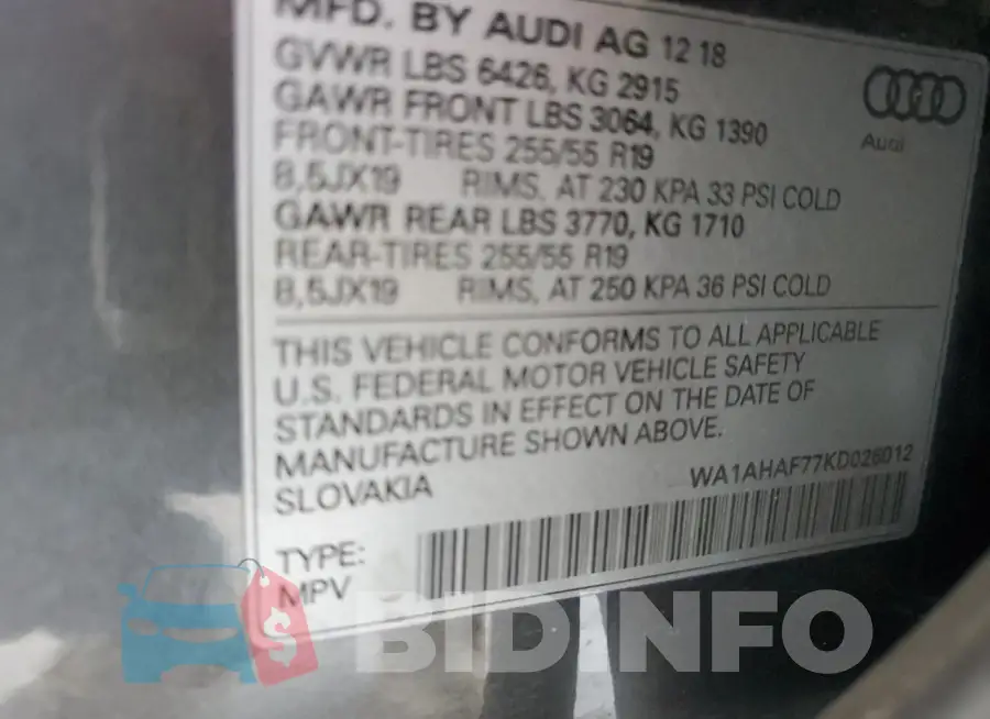 WA1AHAF77KD026012 Photo# 12