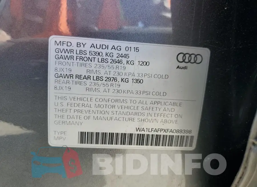 WA1LFAFPXFA089398 Photo# 13