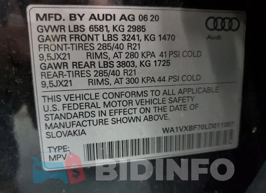 WA1VXBF70LD011007 Photo# 13