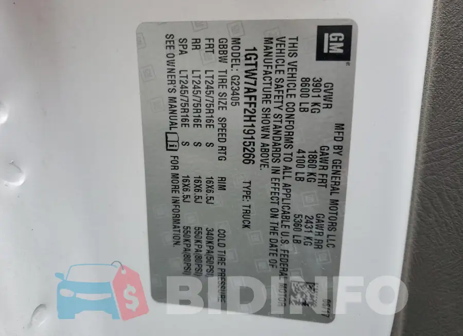 1GTW7AFF2H1915266 Photo# 12