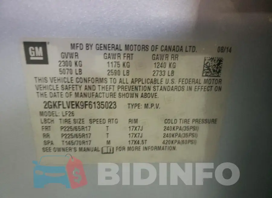 2GKFLVEK9F6135023 Photo# 13