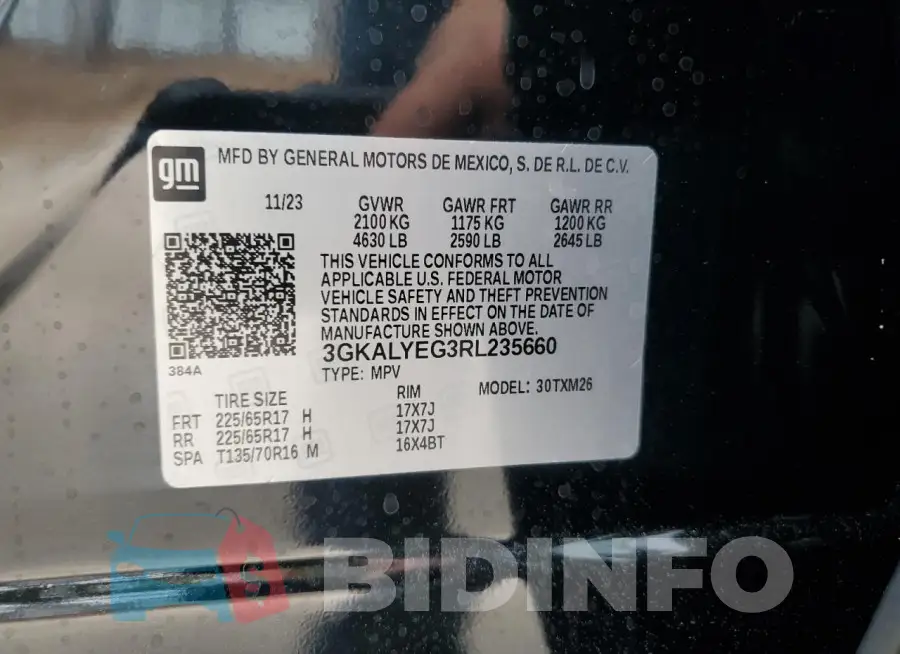 3GKALYEG3RL235660 Photo# 12