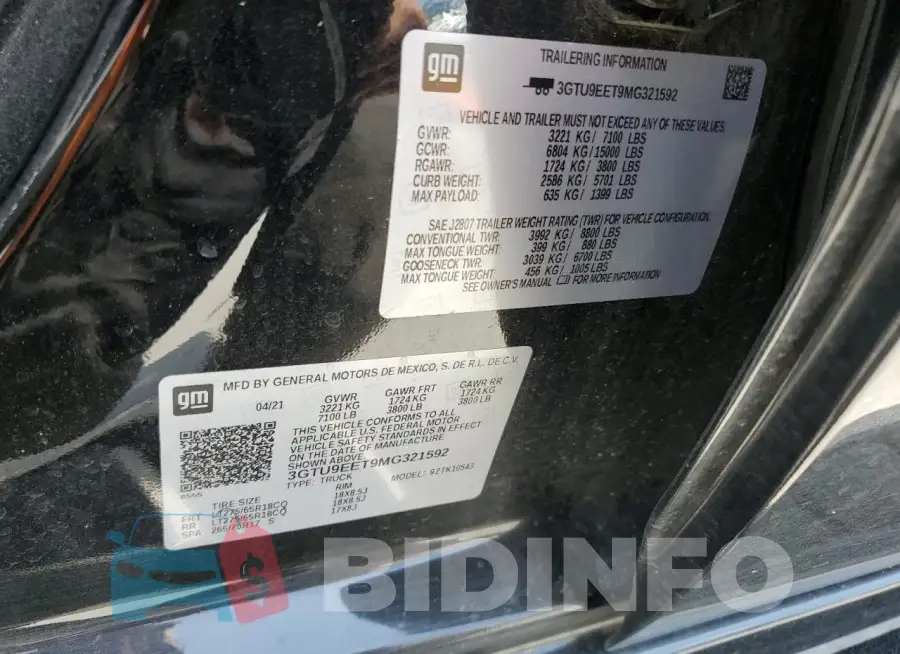 3GTU9EET9MG321592 Photo# 12