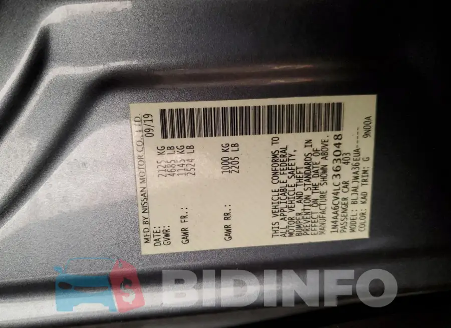 1N4AA6CV4LC363048 Photo# 12