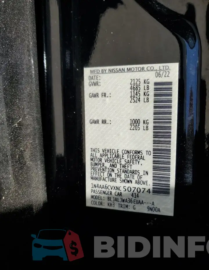 1N4AA6CVXNC507074 Photo# 12