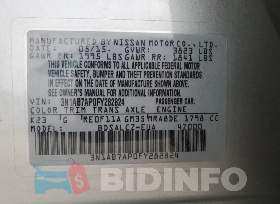 3N1AB7AP0FY282824 Photo# 13