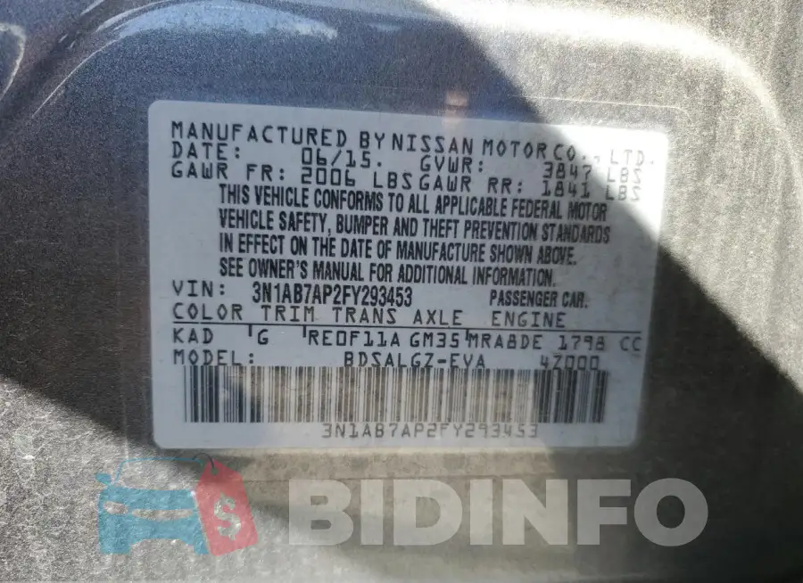 3N1AB7AP2FY293453 Photo# 12