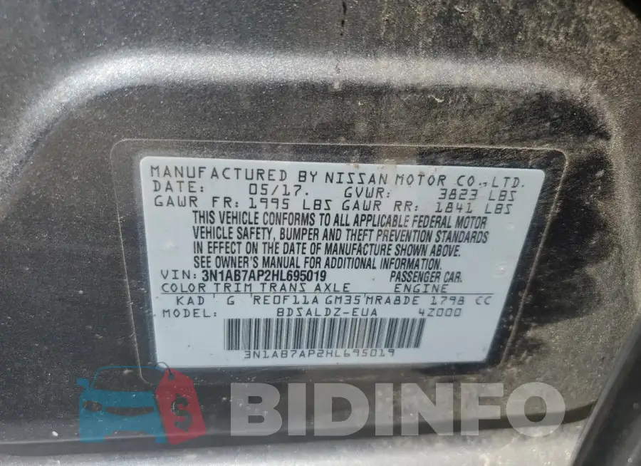 3N1AB7AP2HL695019 Photo# 12