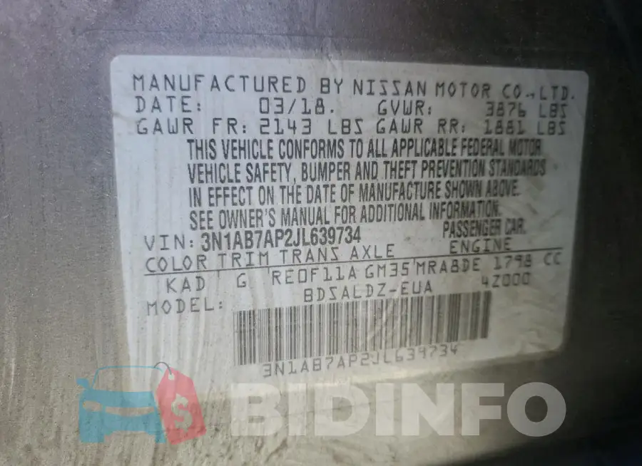 3N1AB7AP2JL639734 Photo# 12