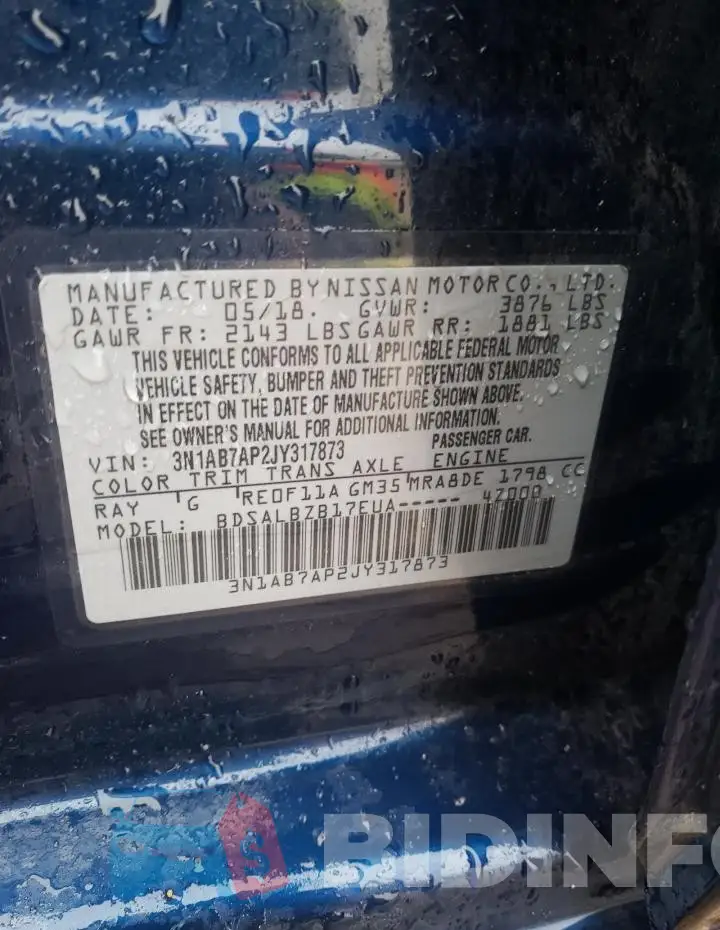 3N1AB7AP2JY317873 Photo# 12
