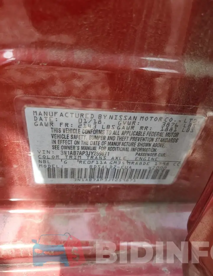 3N1AB7AP3JY259871 Photo# 12