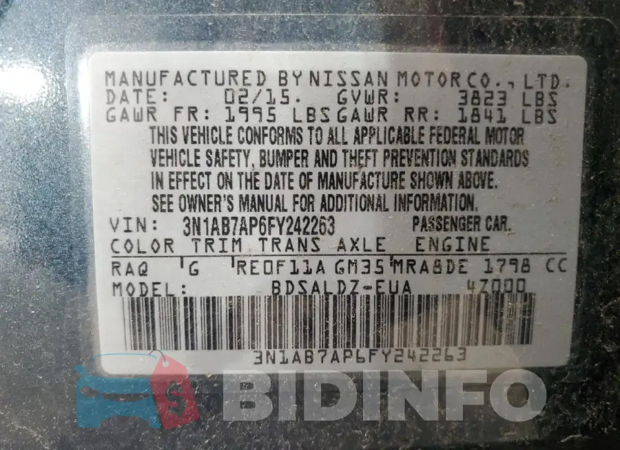 3N1AB7AP6FY242263 Photo# 12