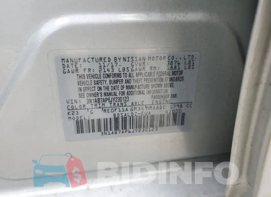 3N1AB7AP6JY230123 Photo# 12