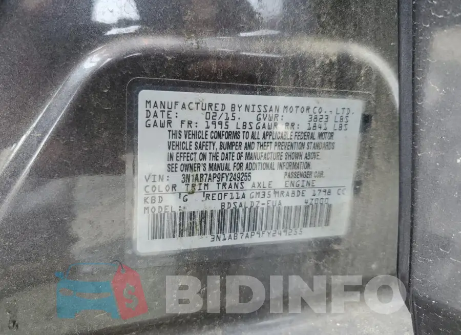 3N1AB7AP9FY249255 Photo# 12