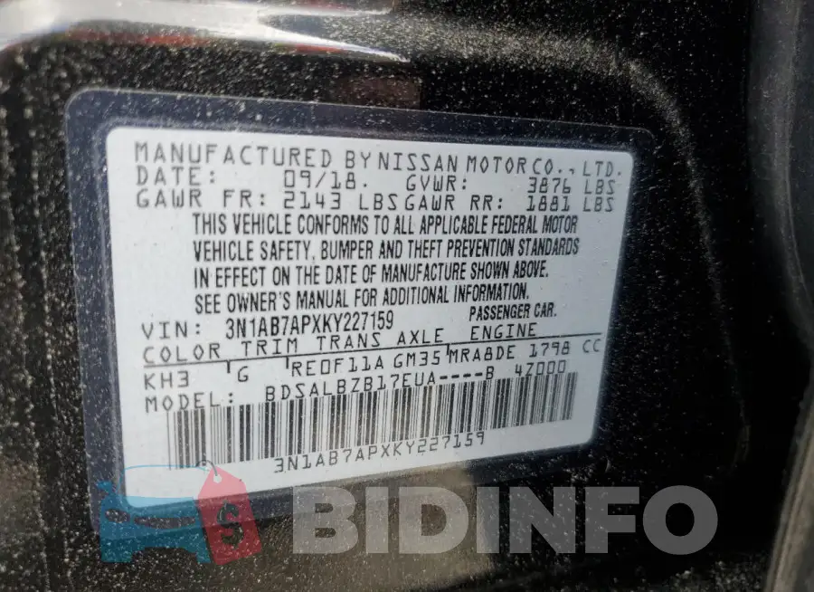 3N1AB7APXKY227159 Photo# 12