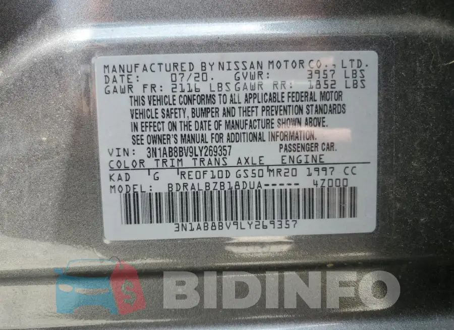 3N1AB8BV9LY269357 Photo# 12