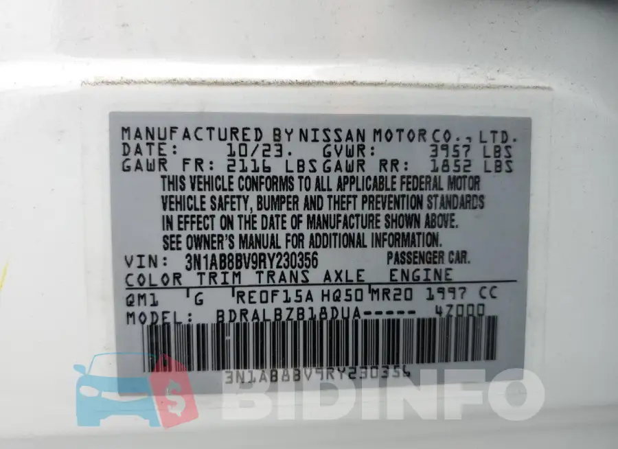 3N1AB8BV9RY230356 Photo# 12
