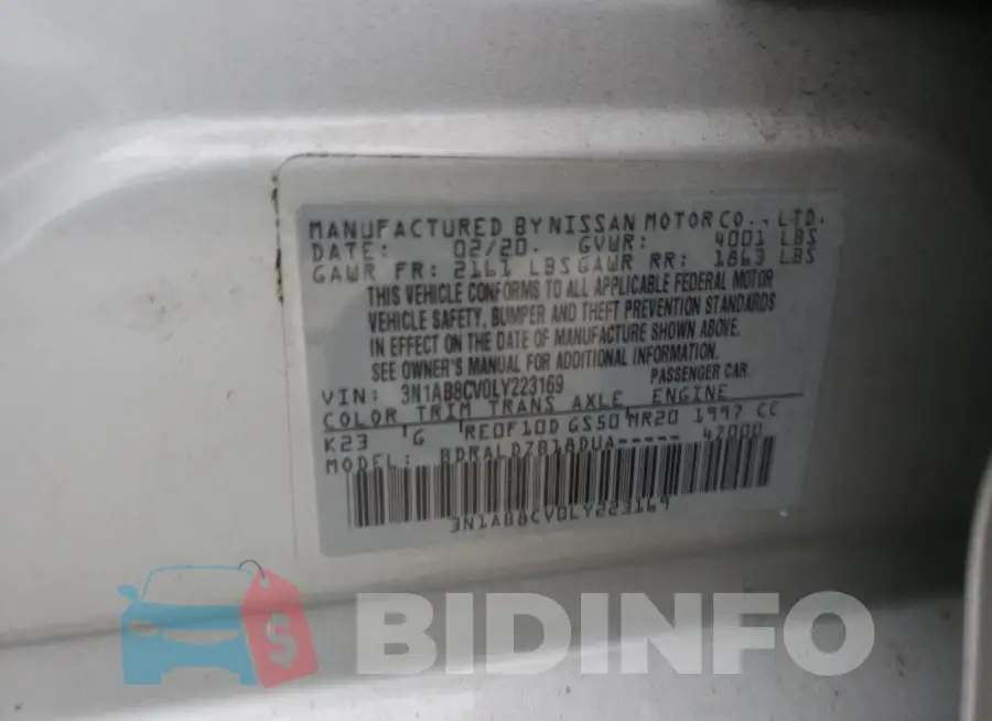 3N1AB8CV0LY223169 Photo# 12