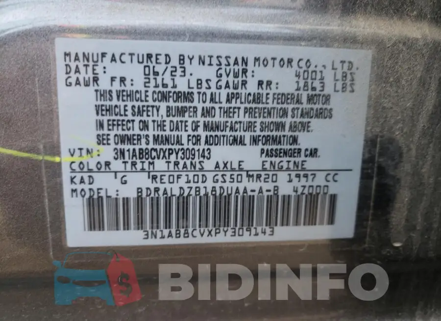 3N1AB8CVXPY309143 Photo# 12