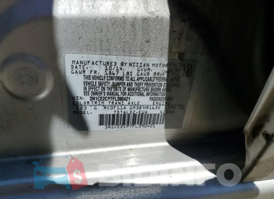 3N1CE2CP7FL390421 Photo# 12