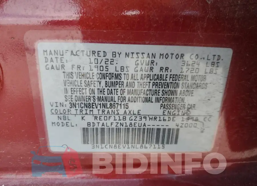 3N1CN8EV1NL867115 Photo# 13