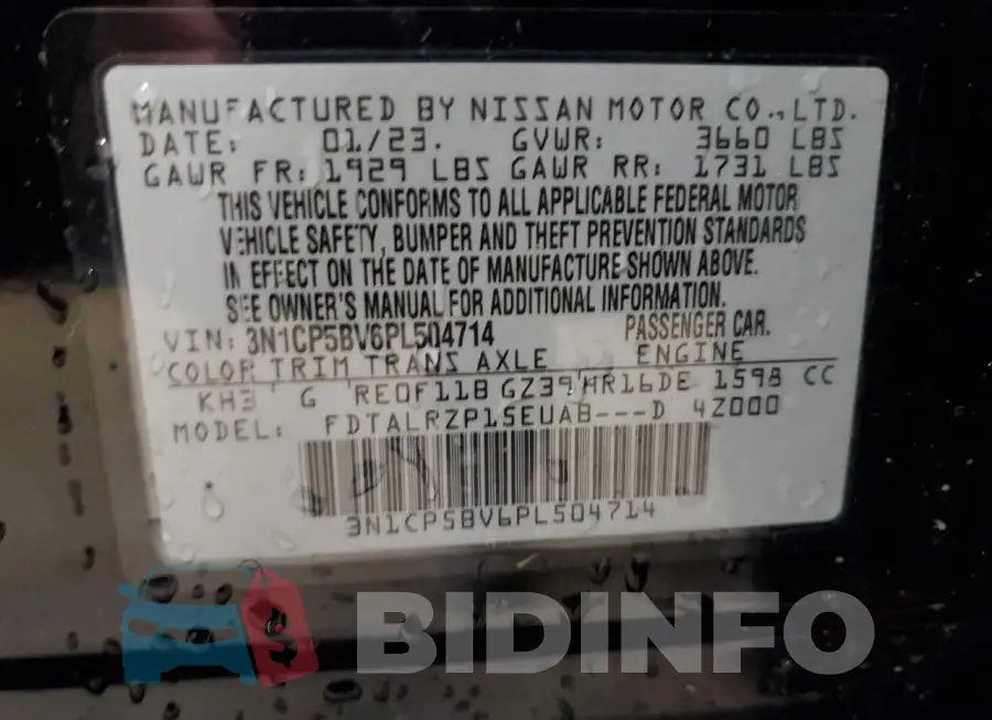 3N1CP5BV6PL504714 Photo# 14