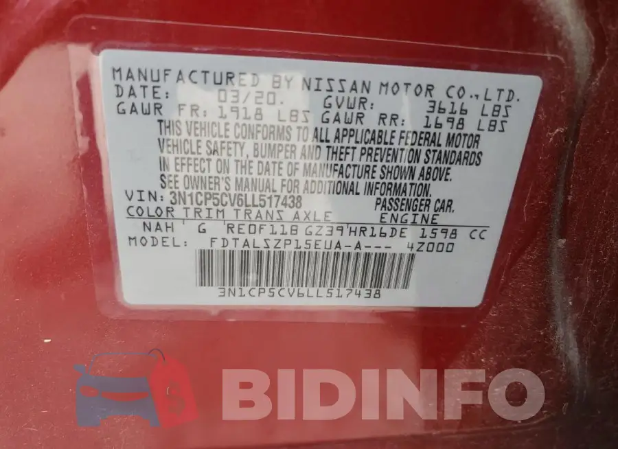 3N1CP5CV6LL517438 Photo# 13
