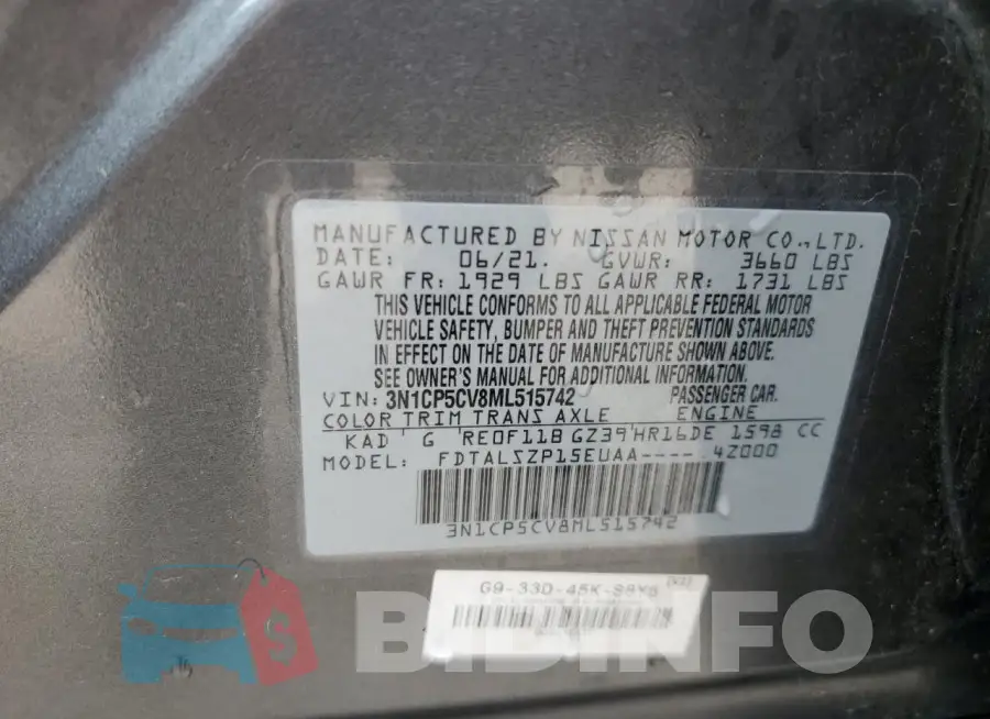 3N1CP5CV8ML515742 Photo# 13