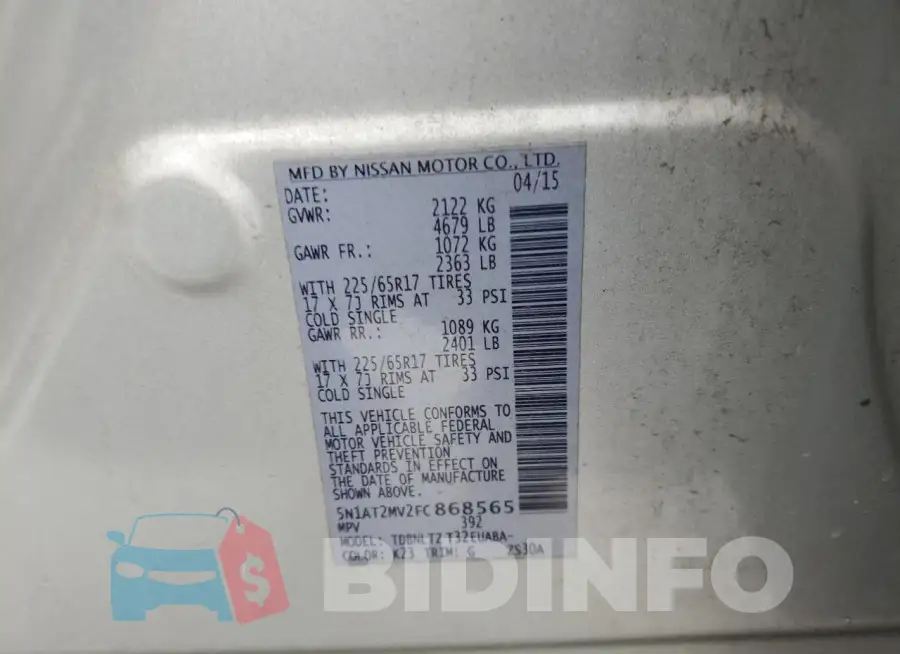 5N1AT2MV2FC868565 Photo# 14
