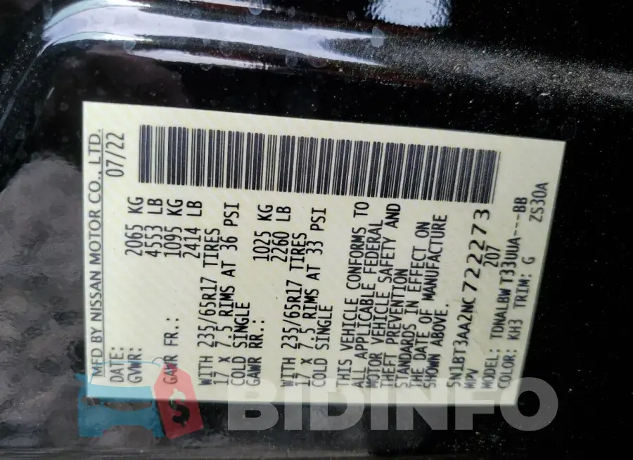 5N1BT3AA2NC722273 Photo# 13