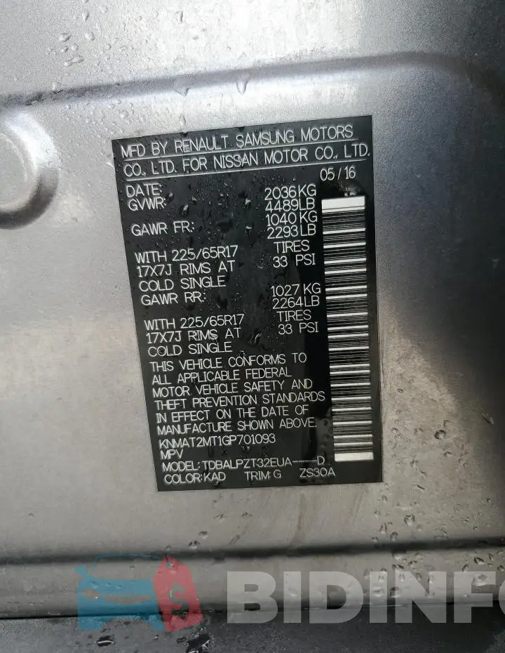 KNMAT2MT1GP701093 Photo# 13
