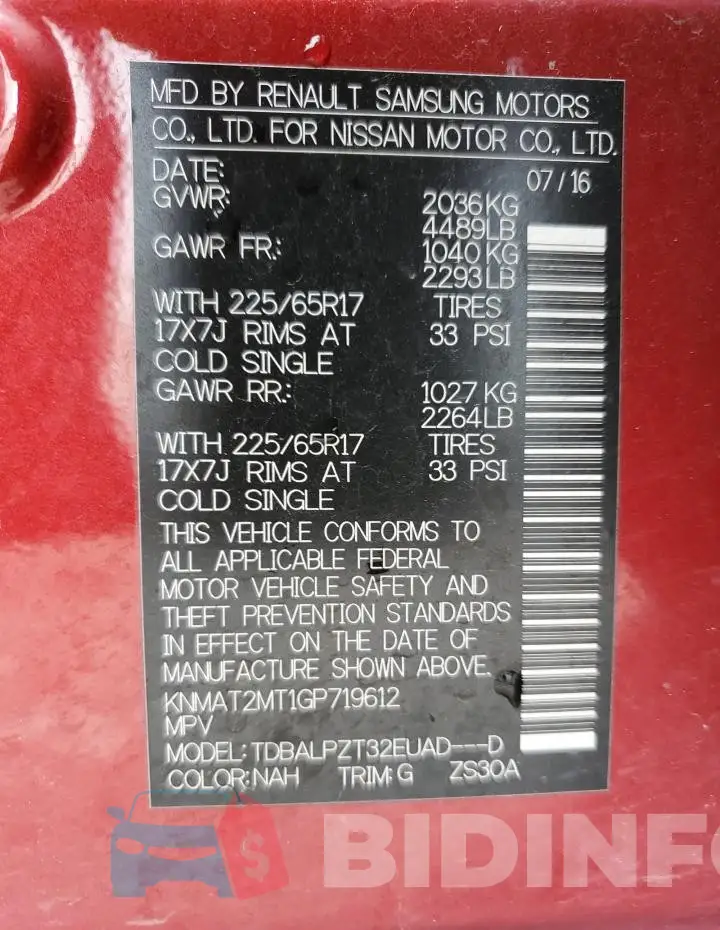 KNMAT2MT1GP719612 Photo# 12