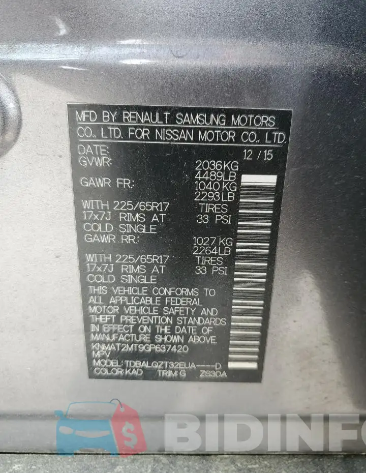 KNMAT2MT9GP637420 Photo# 13