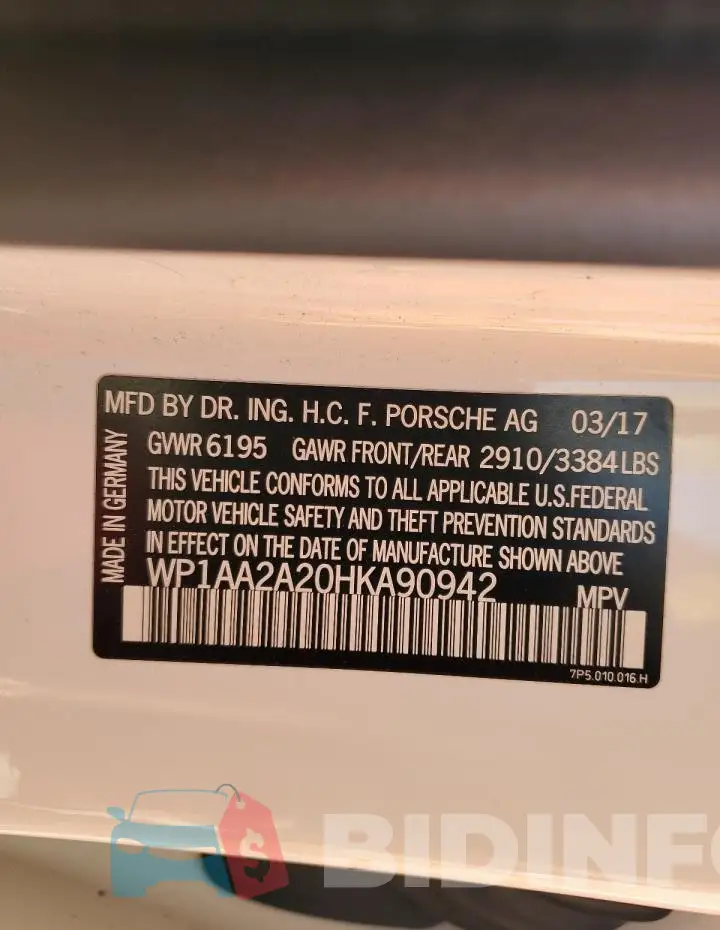 WP1AA2A20HKA90942 Photo# 12